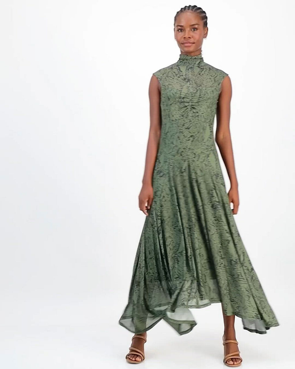 green emerald velvet dress Move Maker Cut-Out Ruched Midi Dress Green/Black