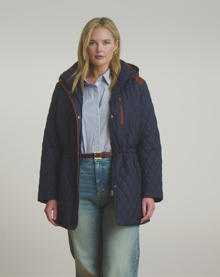 Lauren Ralph Lauren Plus Size Hooded Quilted Anorak Coat - Macy's