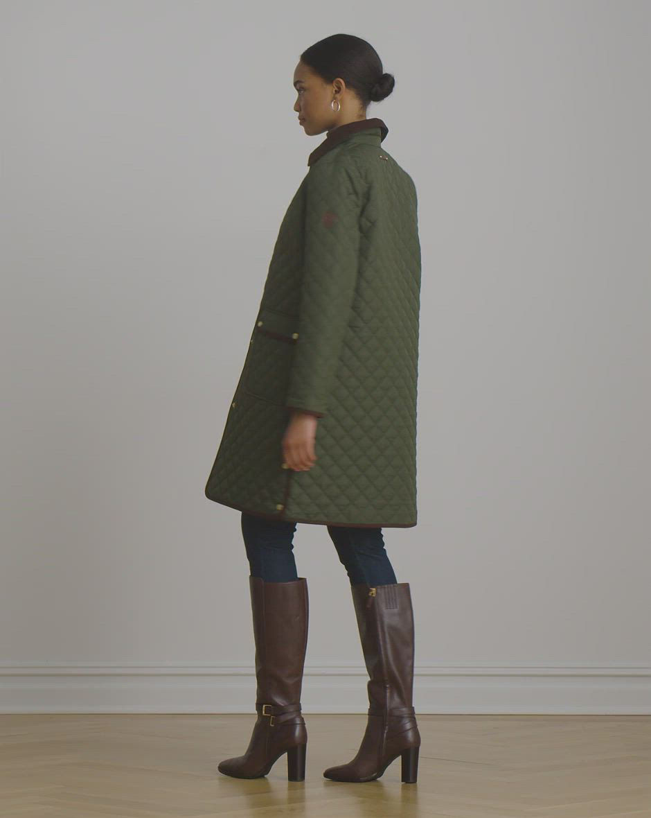 ジャケット・アウター cutoff tailored jacket Louren Lauren Ralph Lauren Women's Corduroy-Collar Diamond Quilted