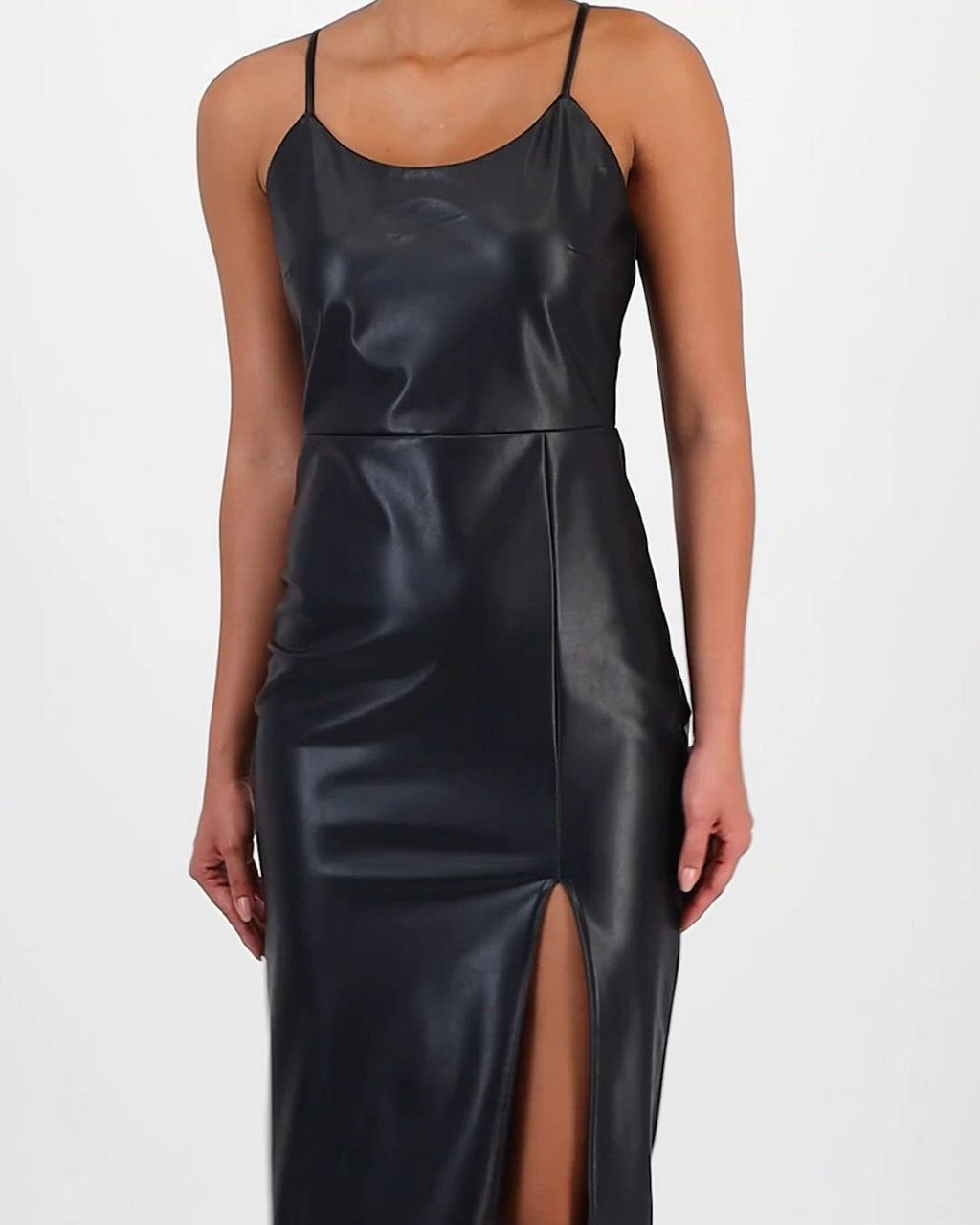 Bar III Women's Faux-Leather Midi Dress, Macy's Exclusive - Macy's