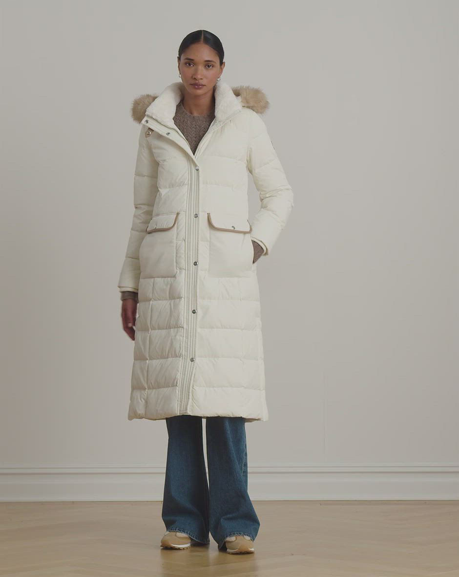 Lauren Ralph Lauren Women's Faux-Fur-Trim Maxi Puffer Coat - Macy's