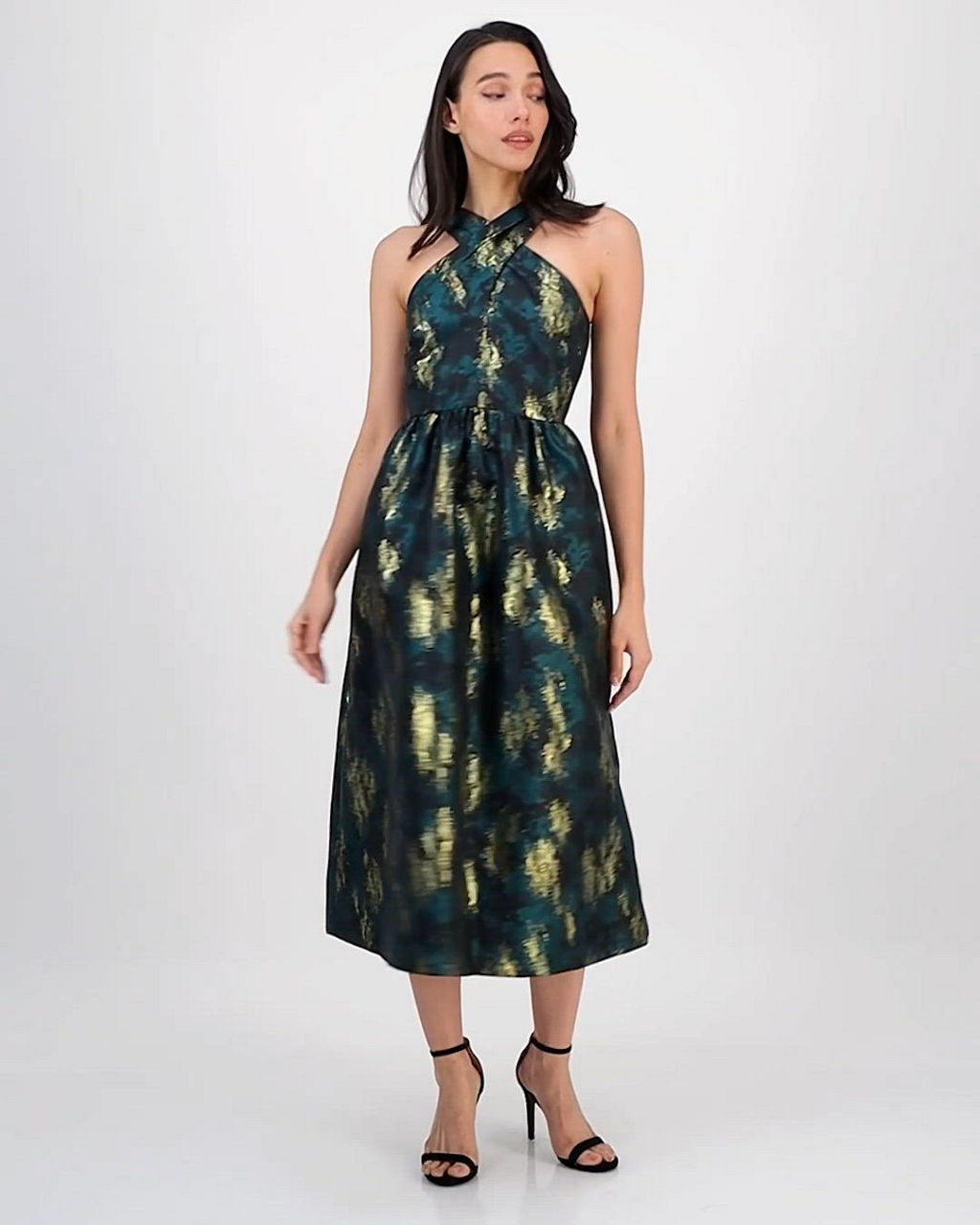 Anne Klein Women's Crisscross Sleeveless Midi Dress - Macy's
