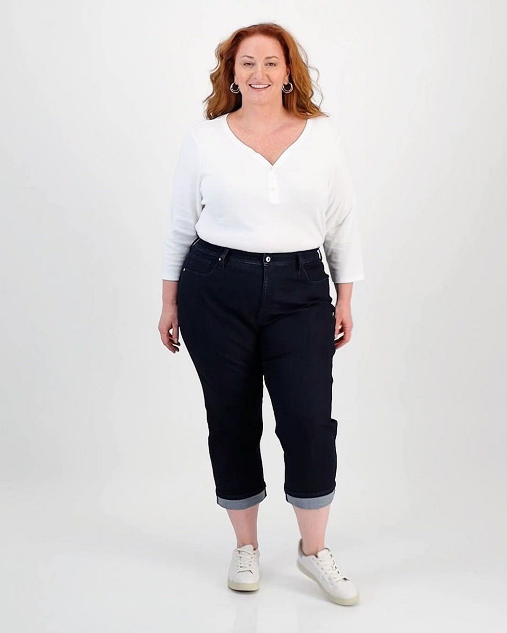 macy I.N.C. International Concepts Plus Size Mid-Rise Pull-On Capri