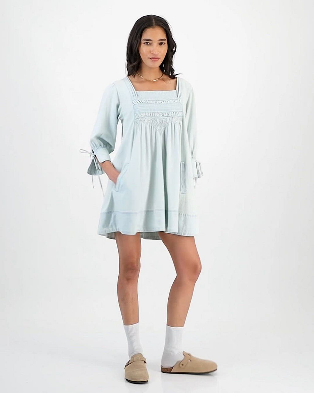 knee length dresses for ladies Free People Sonora Denim Mini Dress main image 1