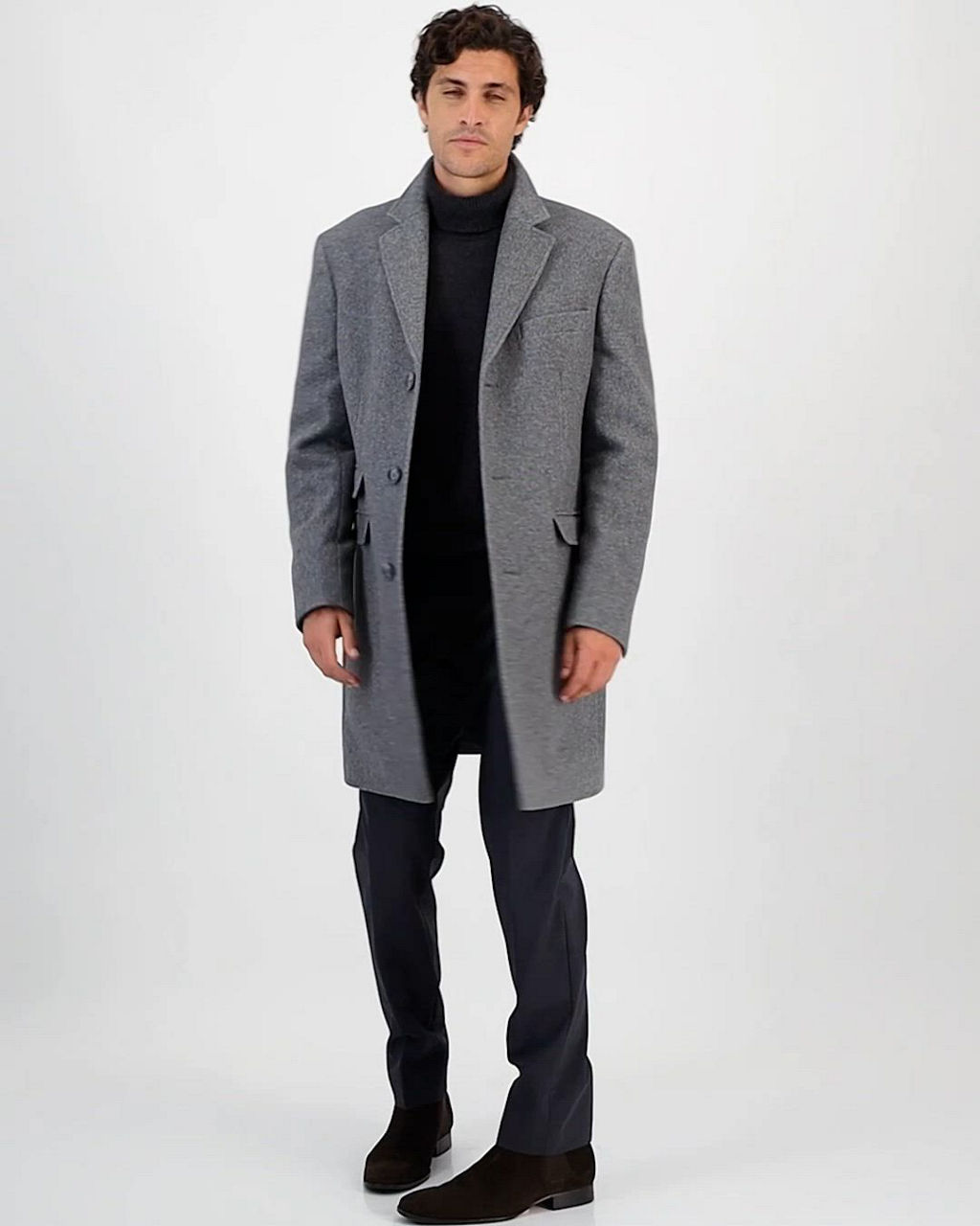 Ted by Ted Baker Men's Classic-Fit Twill Wool-Blend Overcoat - Macy's
