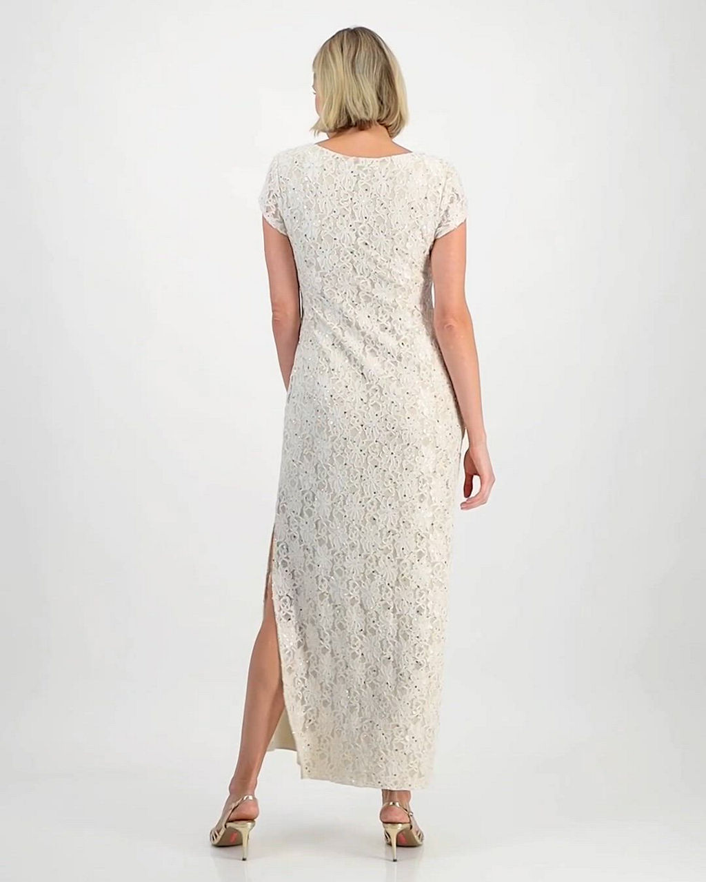 Connected Women's Sequined Lace Column Gown - Macy's