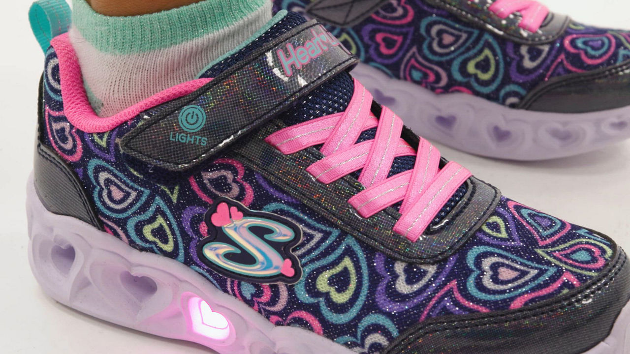 Skechers Little Girls Heart Lights - Boogie Love Stay-Put Light-Up