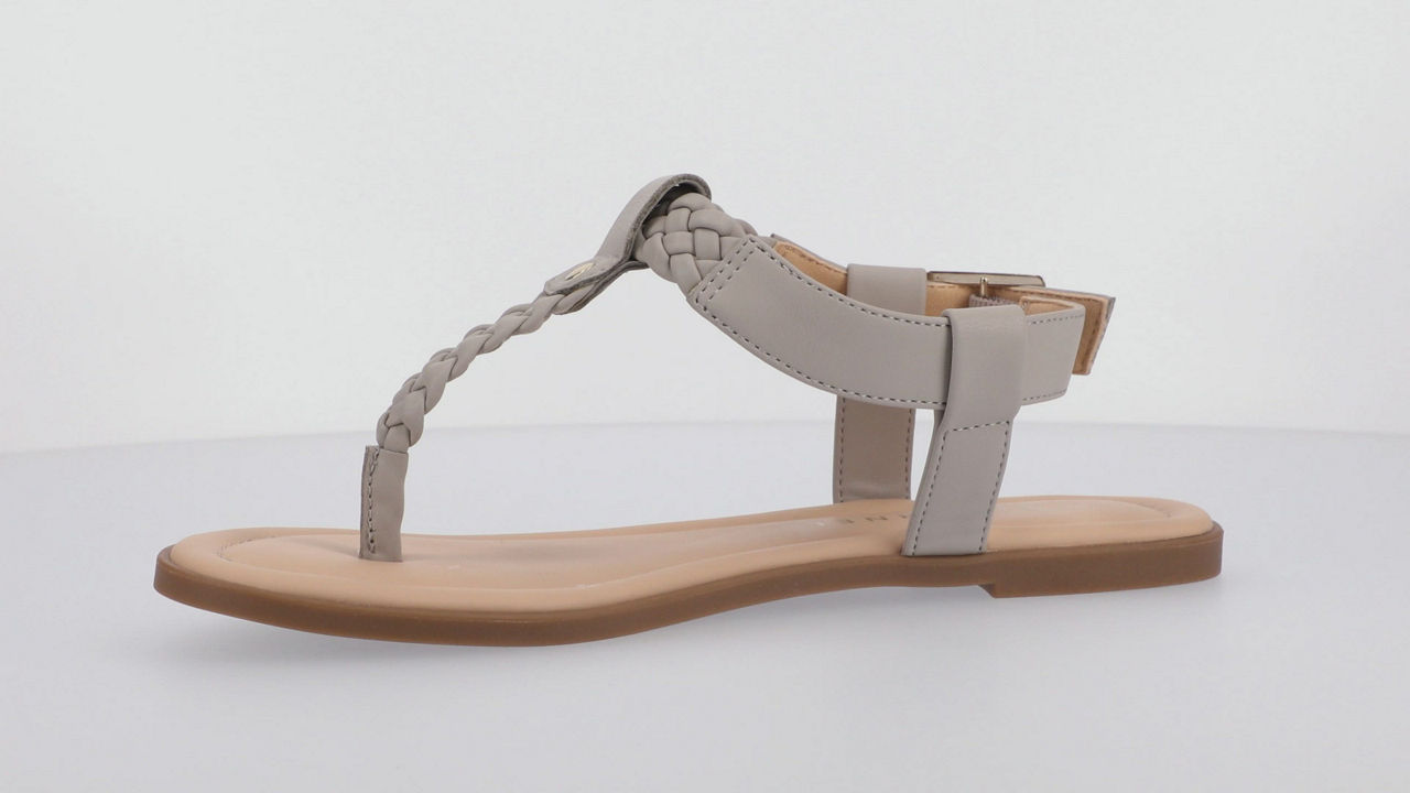 Journee Collection Women's Indee Sandal Flat - Vegan Leather Ankle Strap Sandals