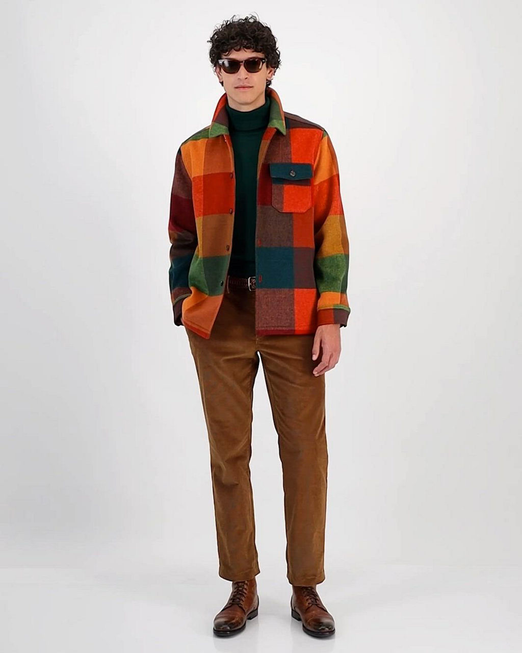 Re:room リルーム WOOL CHECK BIG SHIRT JACKET Club Room Men's Mega Check Shirt Jacket, Macy's Exclusive - Macy's