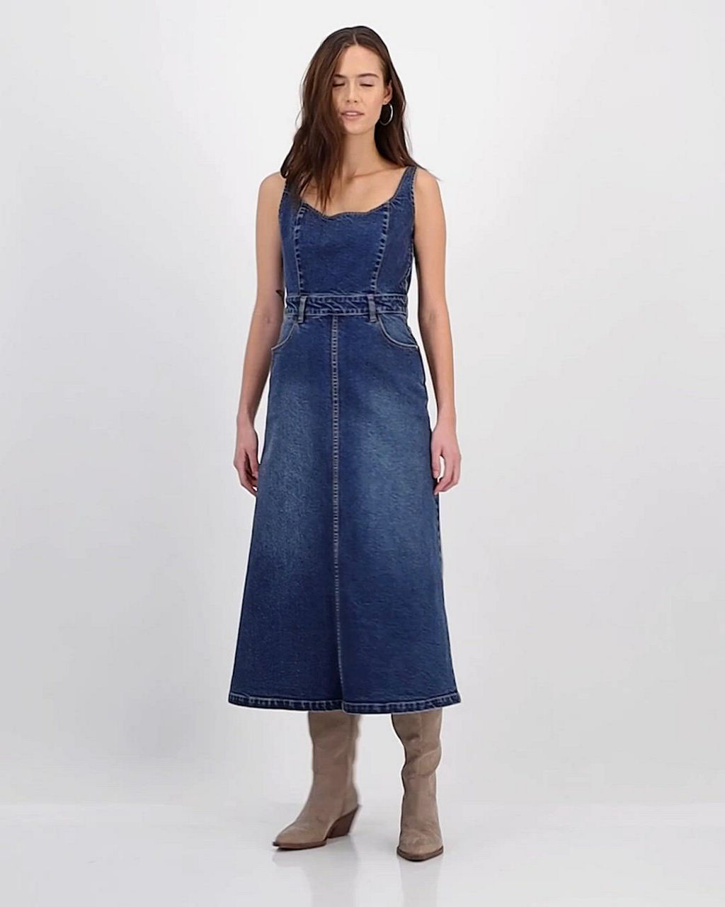 And Now This Women's Sleeveless Denim Midi Dress, Macy's Exclusive - Macy's