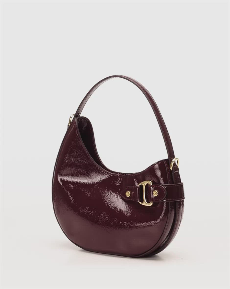 Lauren Ralph Lauren Large Crinkle Patent Leather Tasha Shoulder