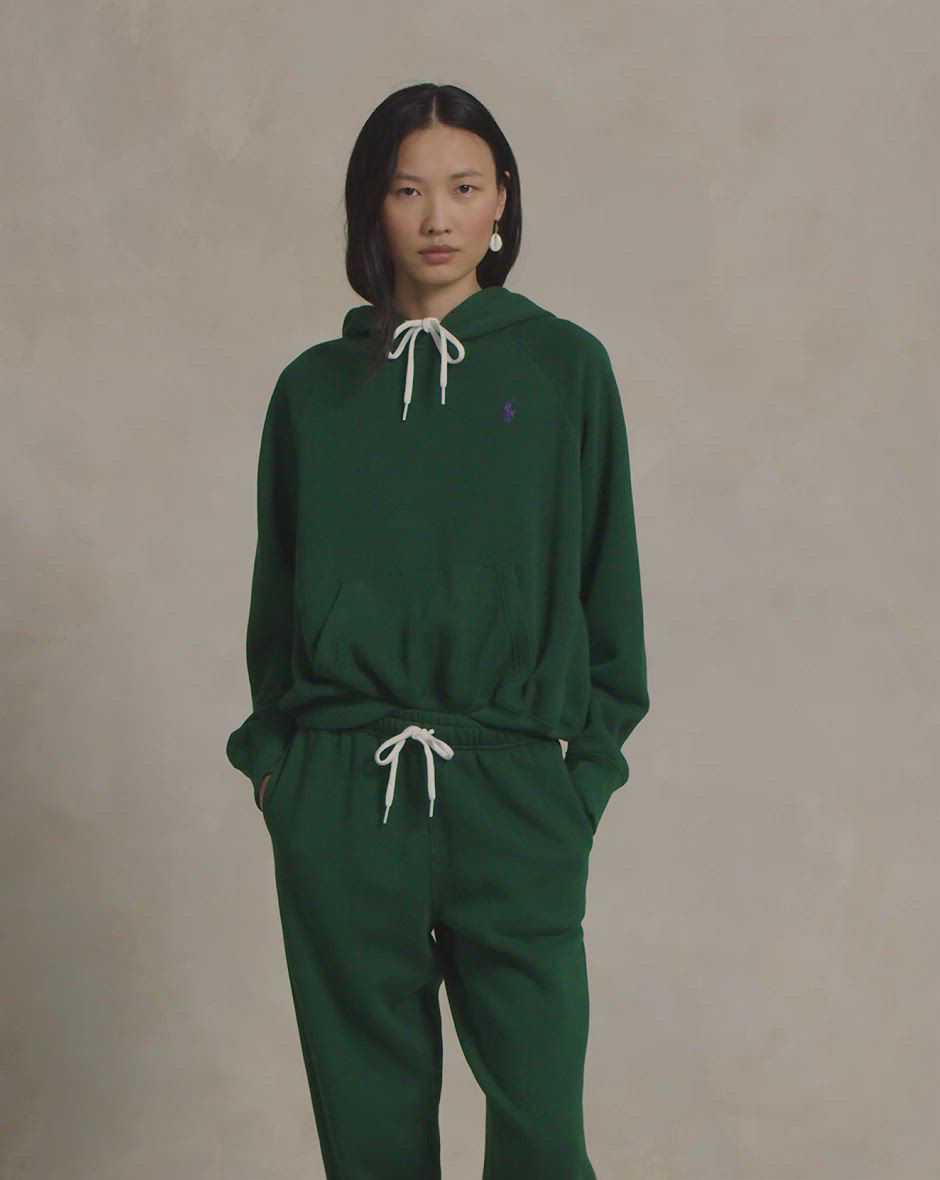 Polo Ralph Lauren Women's Shrunken Fit Fleece Hoodie Sweatshirt