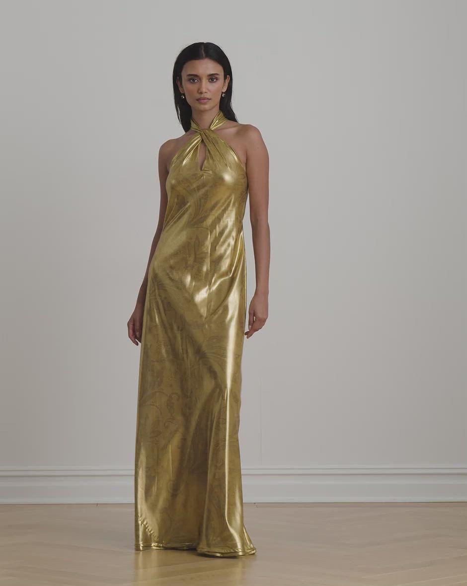 Lauren Ralph Lauren Women's Halter Neck Long Dress - Macy's