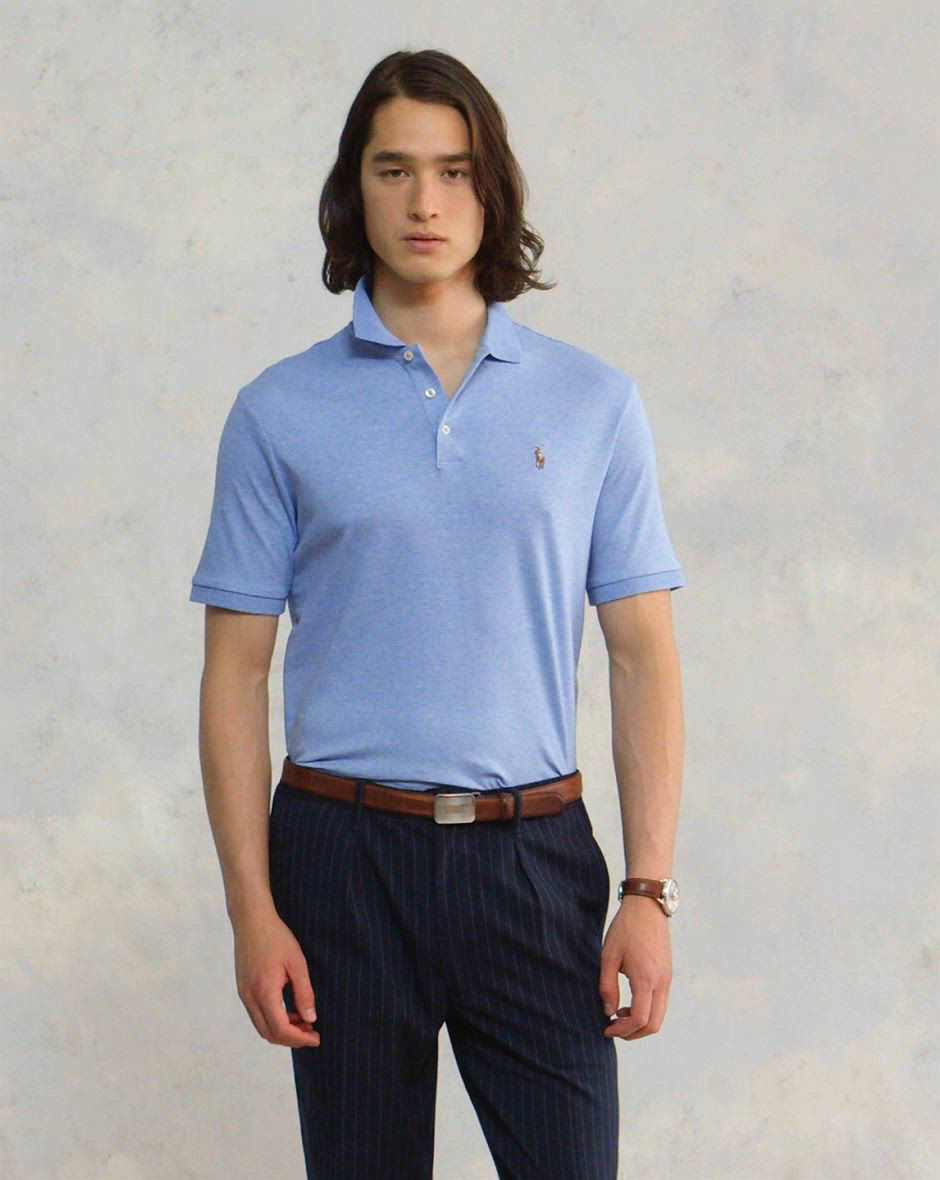 Polo Ralph Lauren Men's Classic Fit Soft Cotton Polo Shirt - Jamaica Heather - Size L