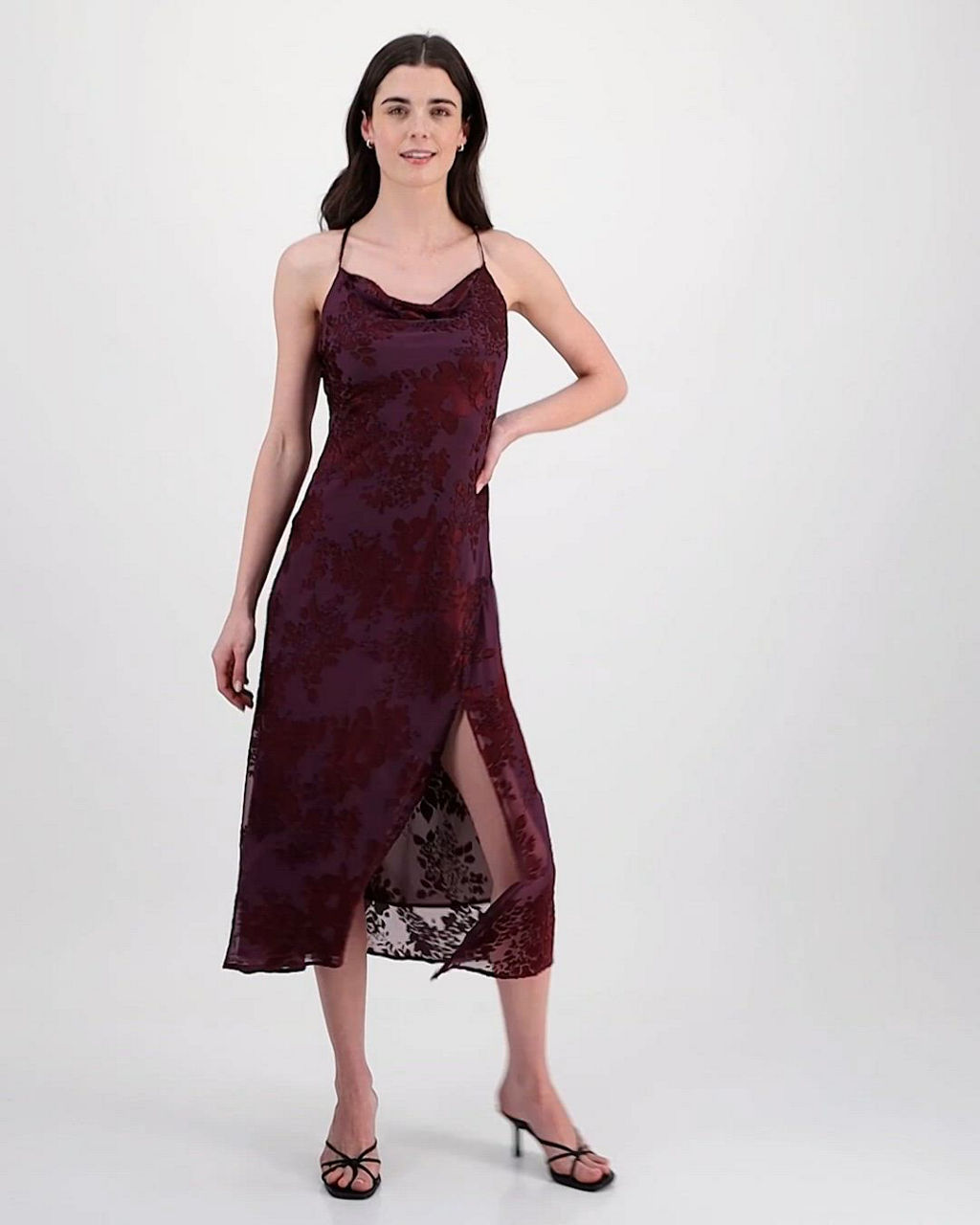 astr the label cowl neck midi dress ASTR the Label Dalisay Cowl Neck Halter Dress Orange / S