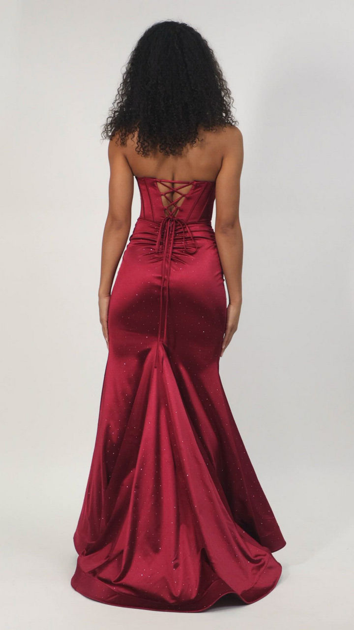 B Darlin Juniors' Strapless Front Slit Dress - Macy's
