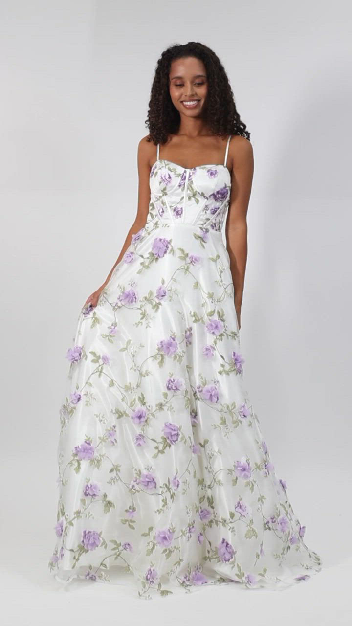 Say Yes Juniors' 3D Floral Embellished Gown, Created for Macy's