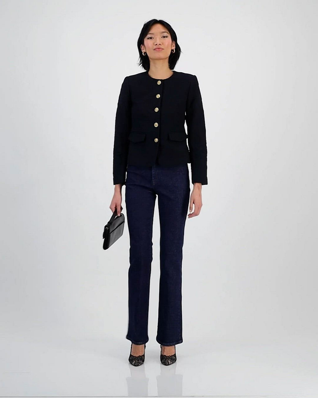 I.N.C. International Concepts Women's Collarless Cotton Tweed