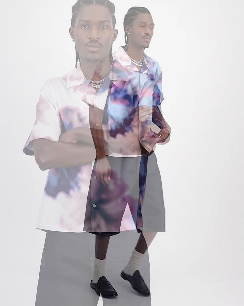 Mode of One Men's Relaxed-Fit Spray Tie Dye Short-Sleeve Shirt