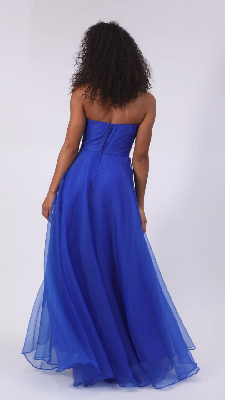 ball blue dress ZAPAKA Women Royal Blue Prom Dress with Beading A-Line Sweetheart Party Dress, Royal Blue / UK8 main image 0