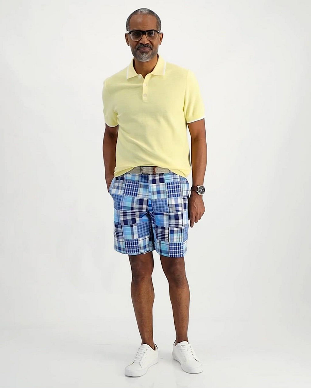 Club Room Men's Regular-Fit Madras Plaid Patchwork 9