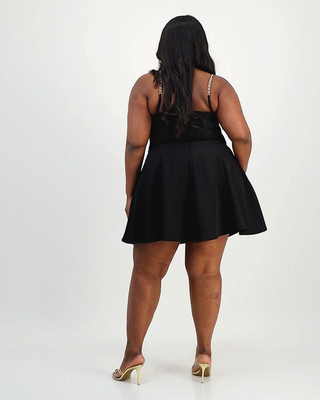 plus size black fit and flare dress Plus Size - Contouring Fit & Flare Dress - Ponte Black