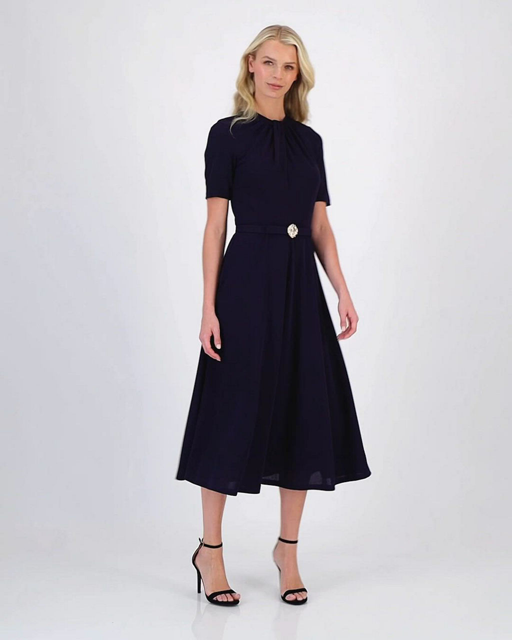 anne klein dresses for formal family gatherings Anne Klein Women's Twist-Neck Flared Midi Dress