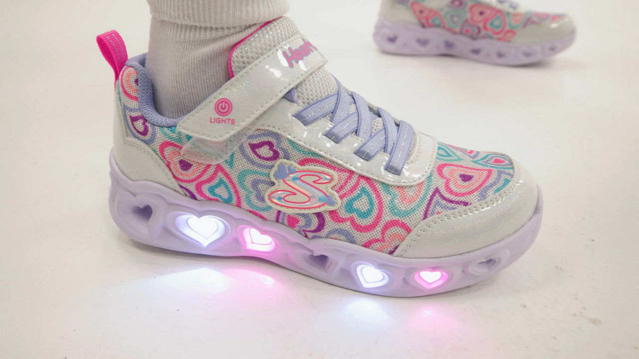 Skechers Little Girls Heart Lights - Boogie Love Stay-Put Light-Up