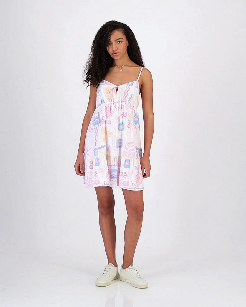 Hippie Rose Juniors' Printed Babydoll Tie-Front Mini Dress - Macy's