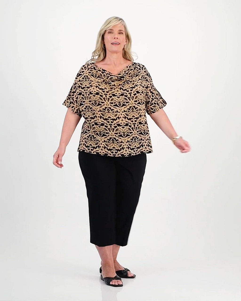 JM Collection Plus Size Tummy Control Pull-On Capri Pants