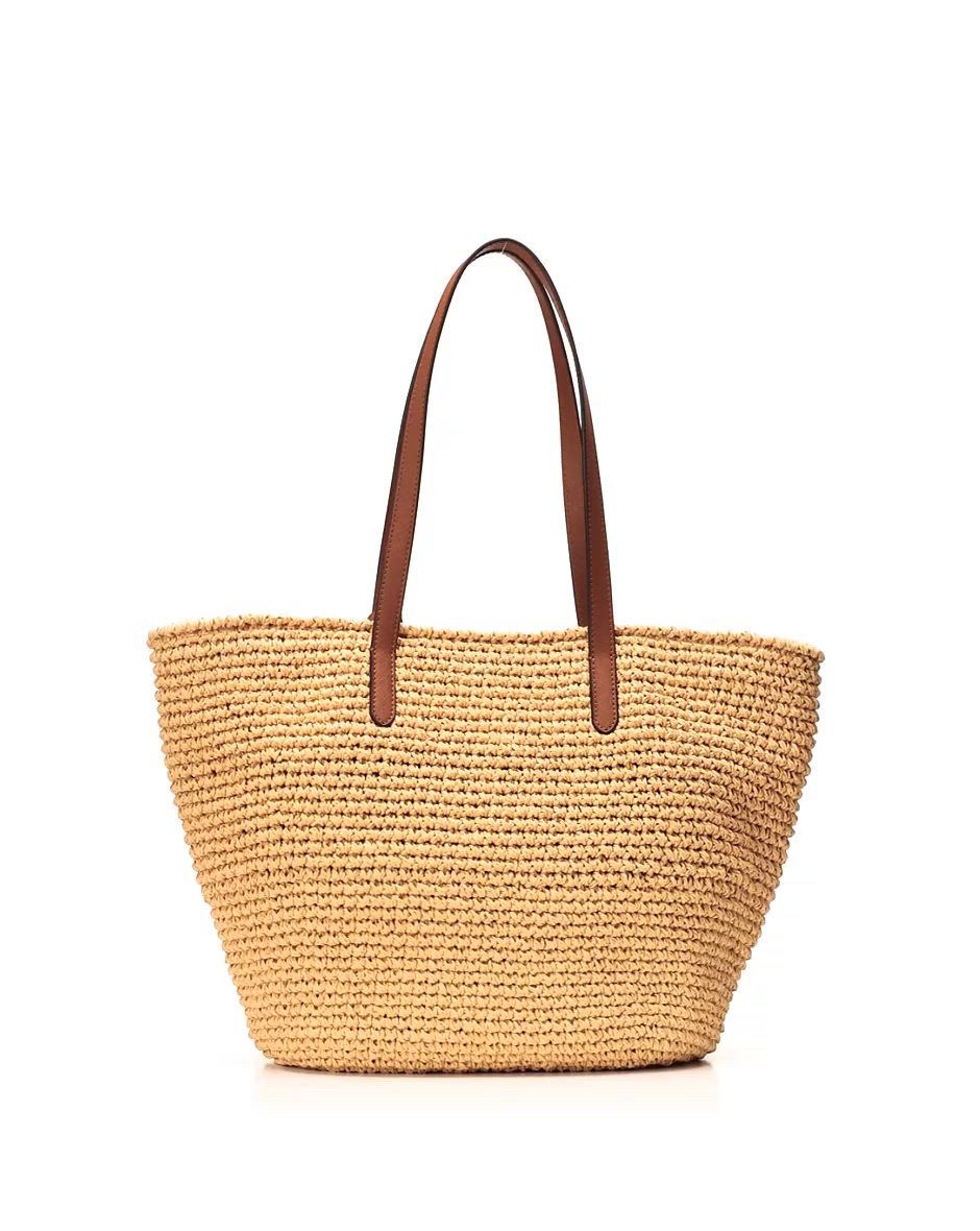 Lauren Ralph Lauren Lainey Crocheted Straw Large Tote Bag - Macy's