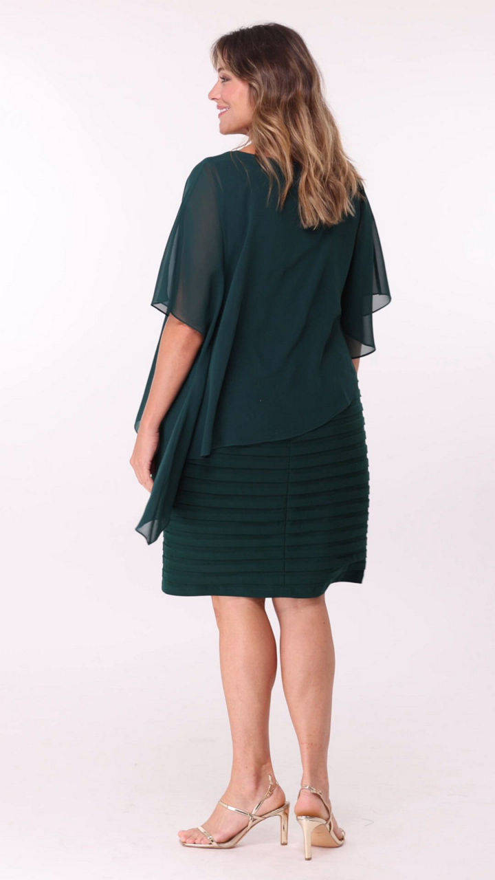 Betsy & Adam Plus Size Chiffon Capelet Sheath Dress - Macy's