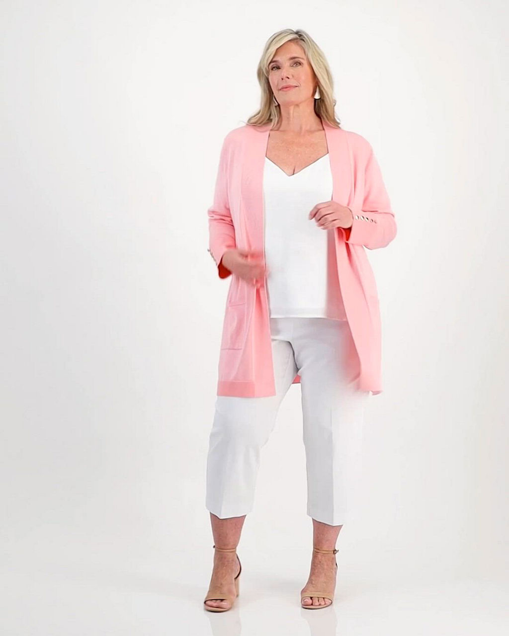 JM Collection Women's Button-Sleeve Flyaway Cardigan Sweater - Macy's