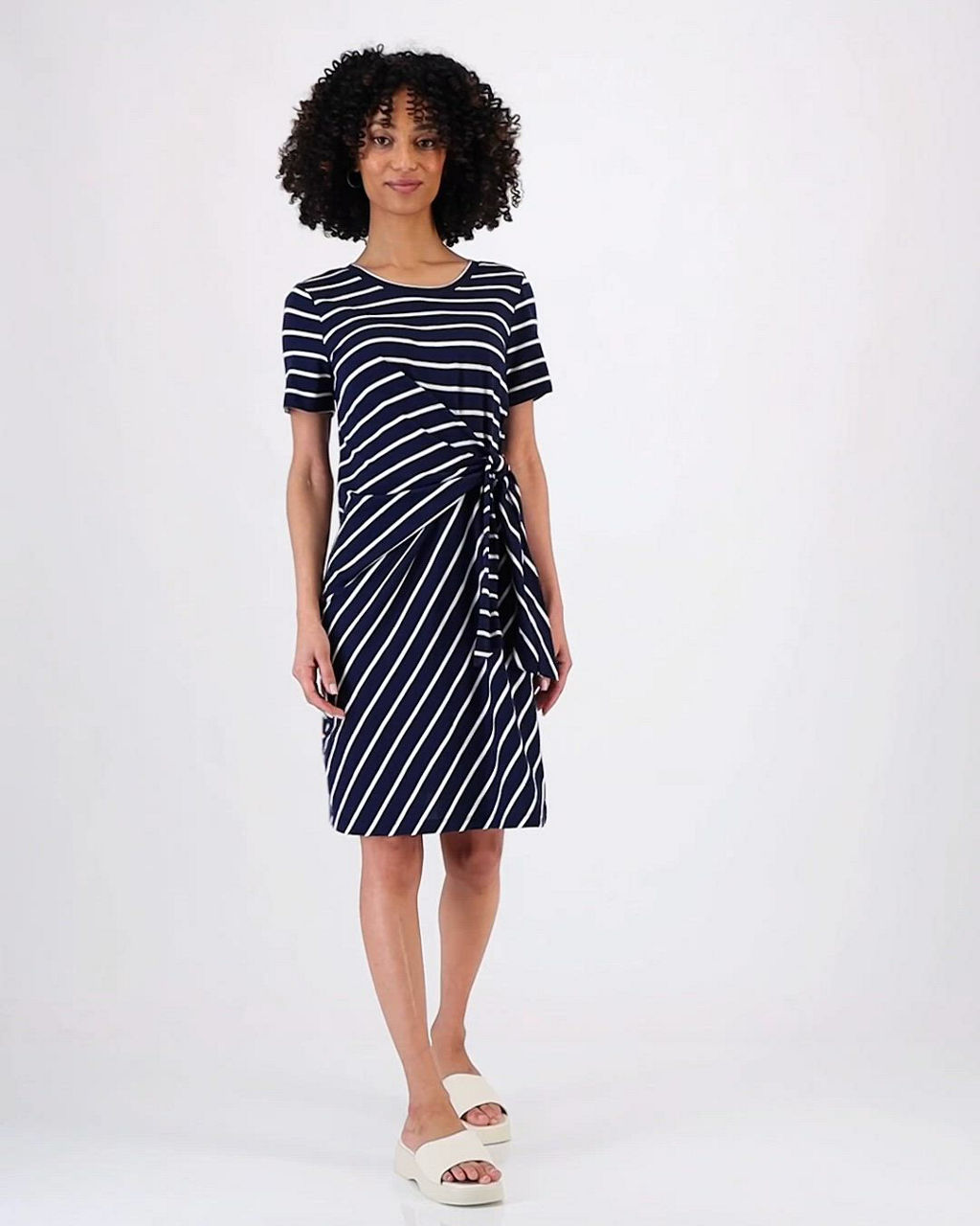Style & Co Petite Striped Side-Tie Short-Sleeve Dress, Macy's Exclusive -  Macy's