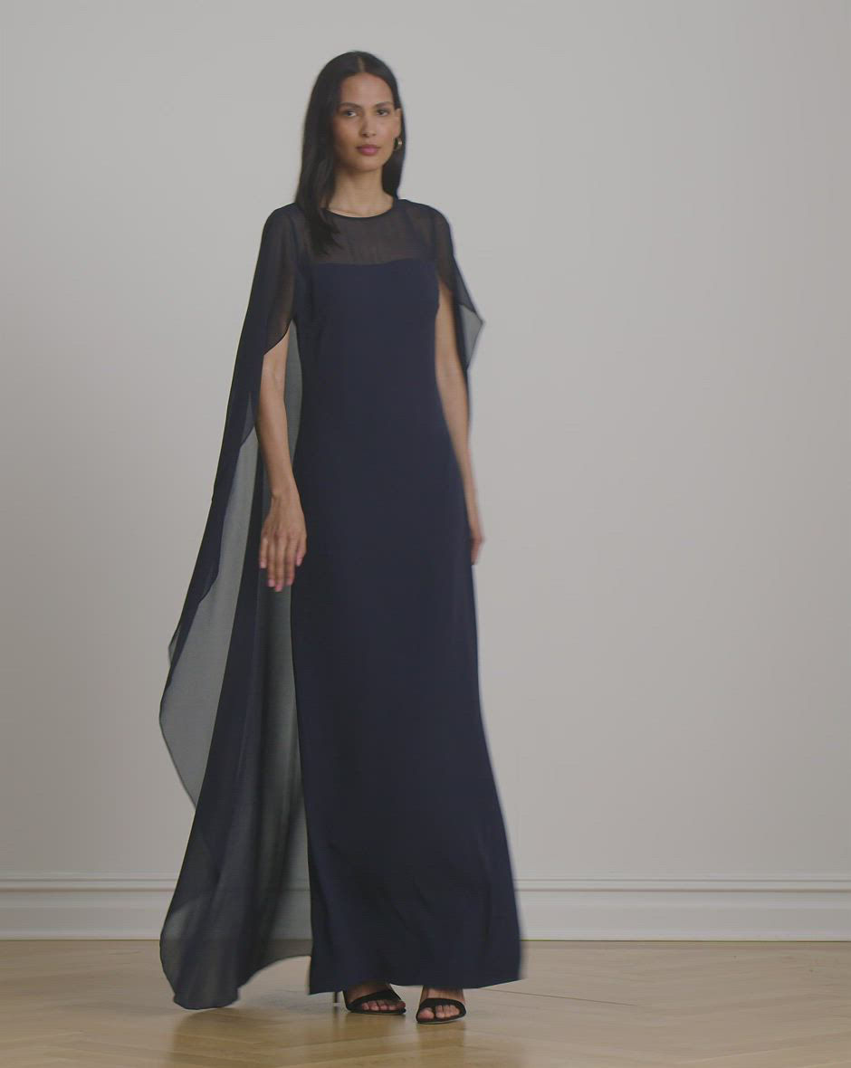 rhiannon georgette evening dress Rhiannon Dress – Saylor NYC main image 1