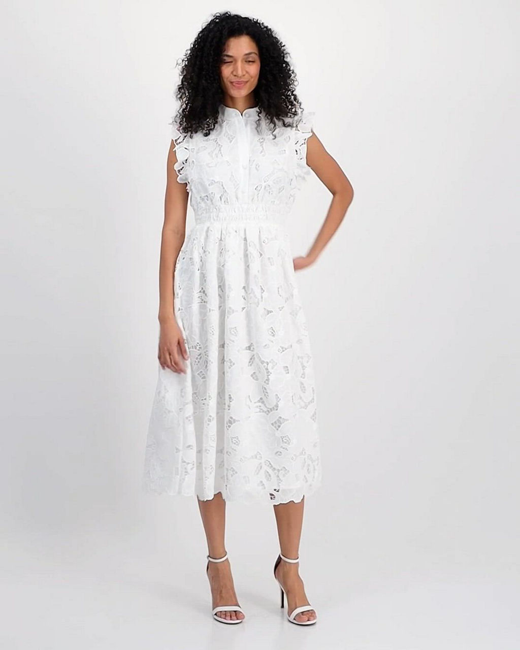 mandarin midi dress Women's Wrenlee Pencil Mandarin Neck Voile Midi Dress S/M/L White MEAN BLVD White / Customize
