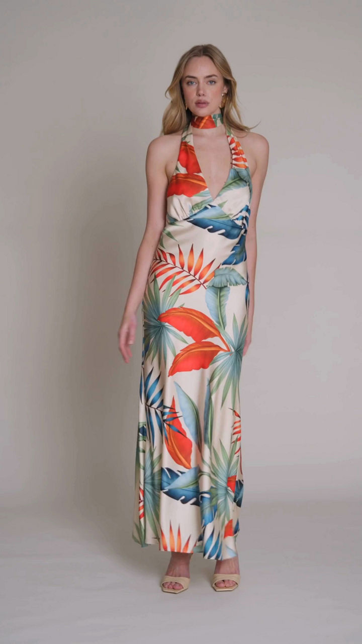 slim fit dress slacks Plenty by Tracy Reese Halter High-Low Ruffle Dress L / Red Motif