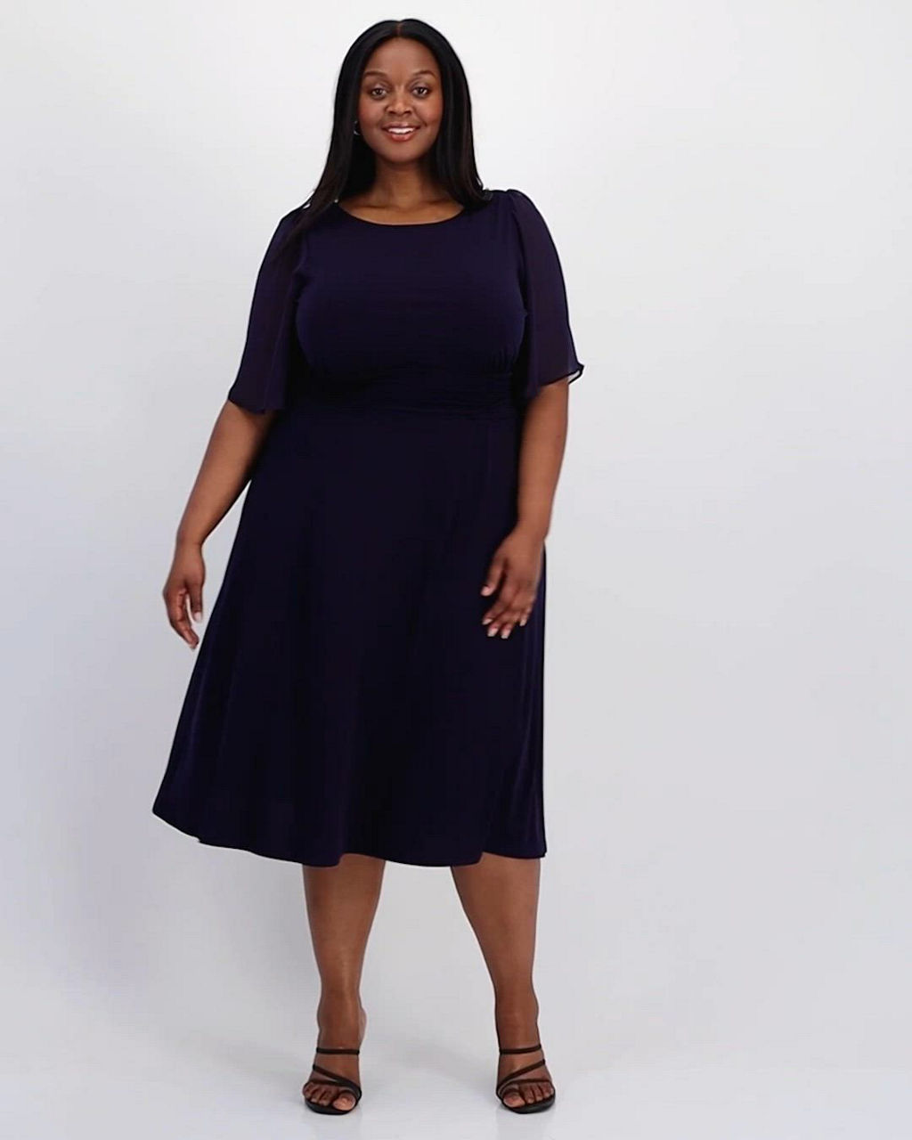 plus size chiffon dress Sheath chiffon plus size wedding dress with long sleeves