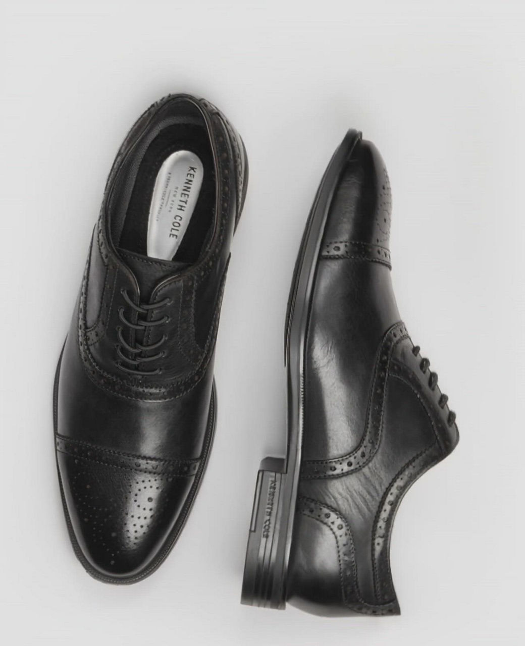BRAND NEW Kenneth Cole New York Hi Five Black Leather Lace Up Oxfords Futurepod Leather Oxford—Medallion Cap Toe | Kenneth Cole main image 4