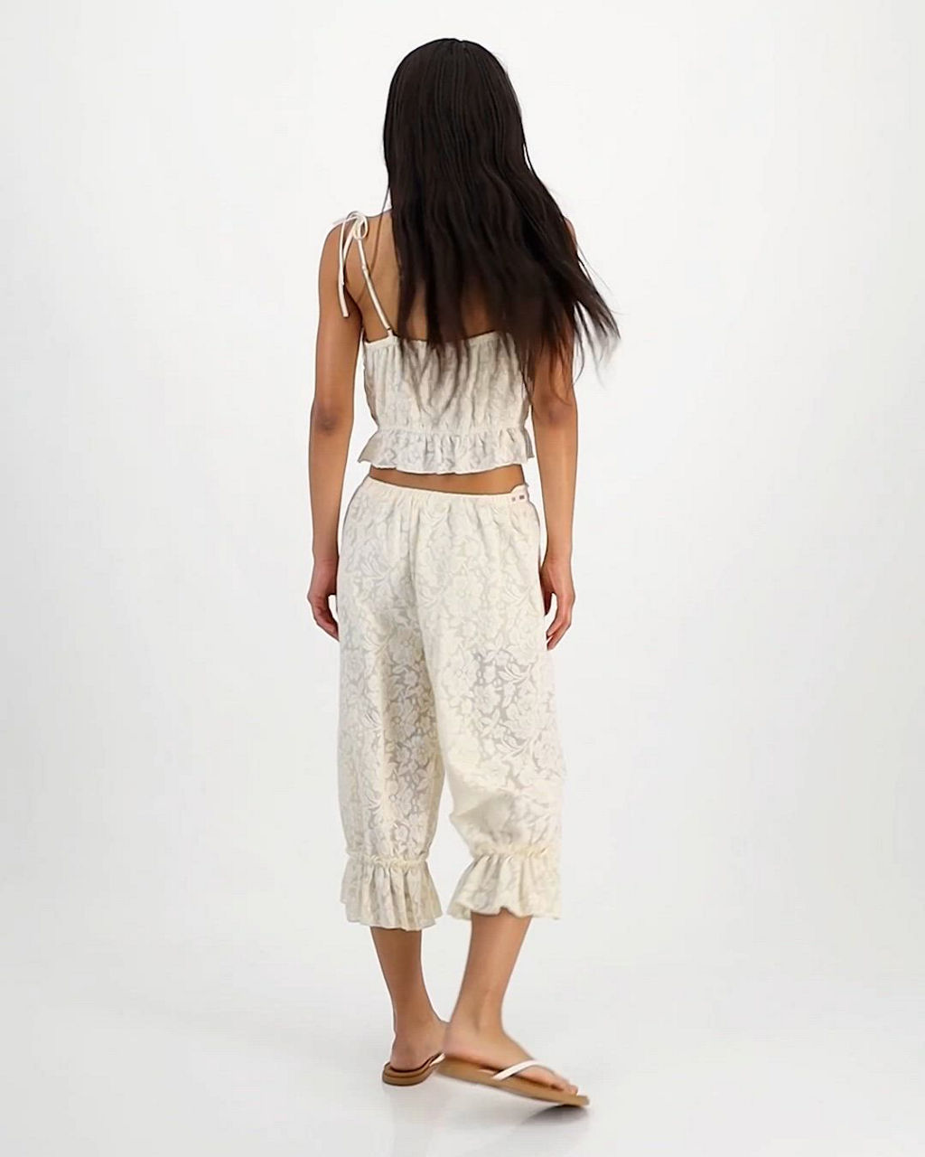 【未使用品】andmary Highwaist ribbon pants♡ And Now This Women's Ribbon-Trim Lace Capri Pants, Macy's