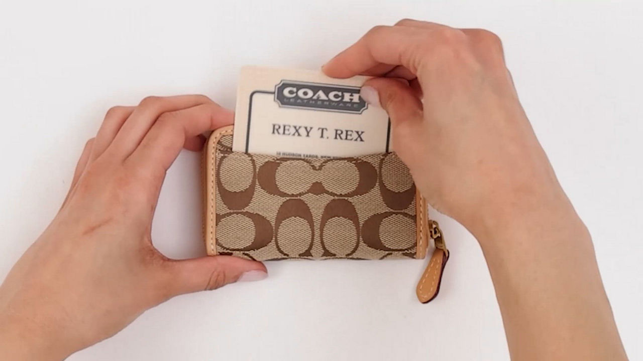 COACH Essential Small Signature Jacquard Zip Around Wallet - Macy's