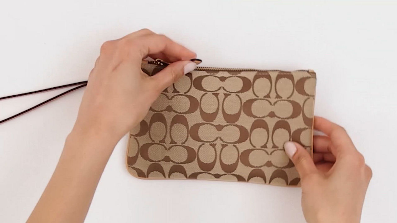 COACH Essential Small Signature Jacquard Wristlet - Macy's