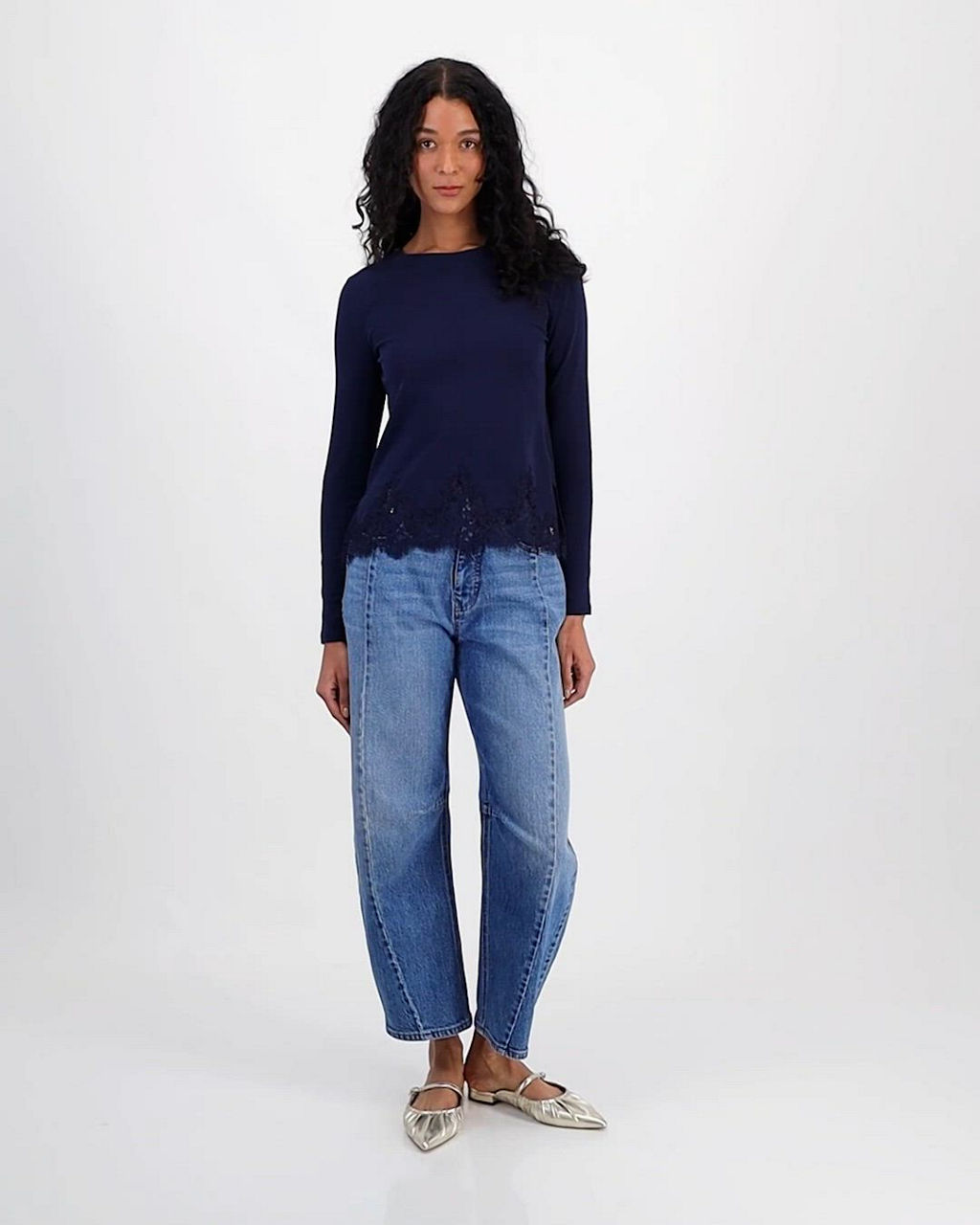 On 34th Women's Long-Sleeve Lace-Trim Knit Top, Macy's Exclusive
