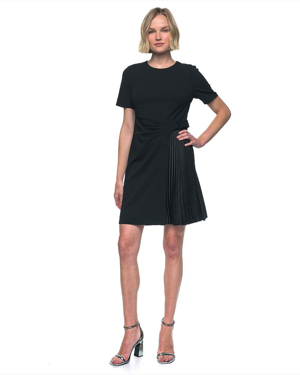 DKNY Women's Pleated Skirt Detail Short-Sleeve Dress - Macy's