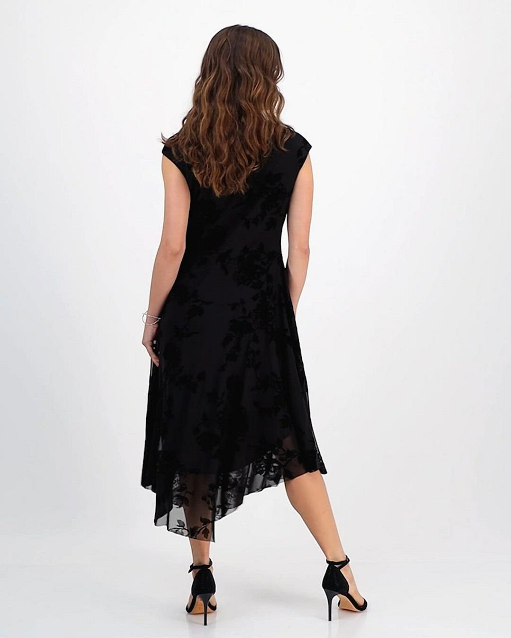 hankie dress Connected Petite Flocked Velvet Midi Partly lined. Select Pants Size:31 Category_Cocktail Dresses Silk Winter Party Knit Long