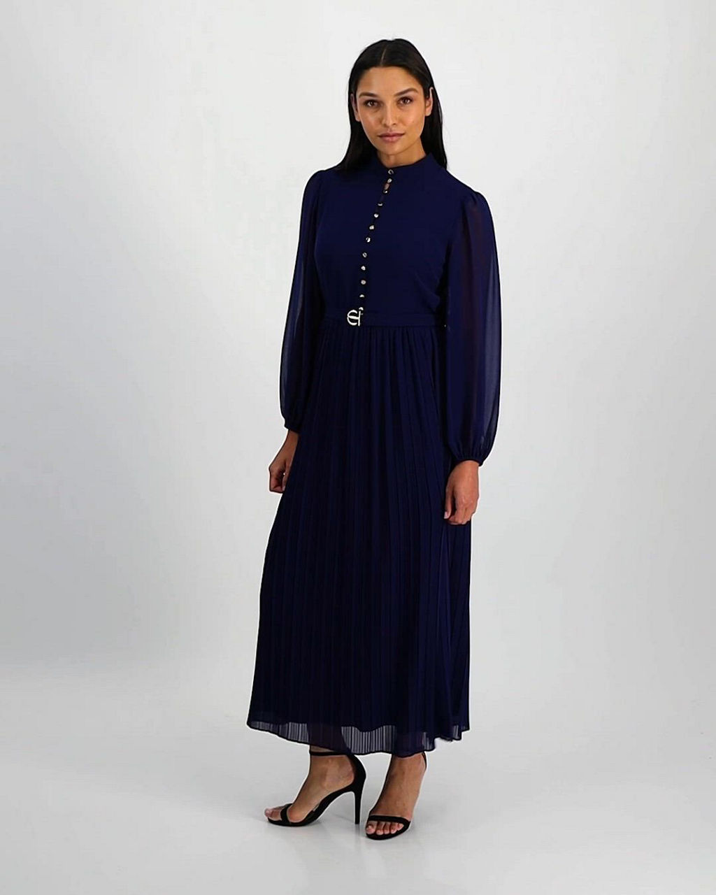 Elie Tahari Women's Adira A-Line Mock Neck Long Sleeve Dress