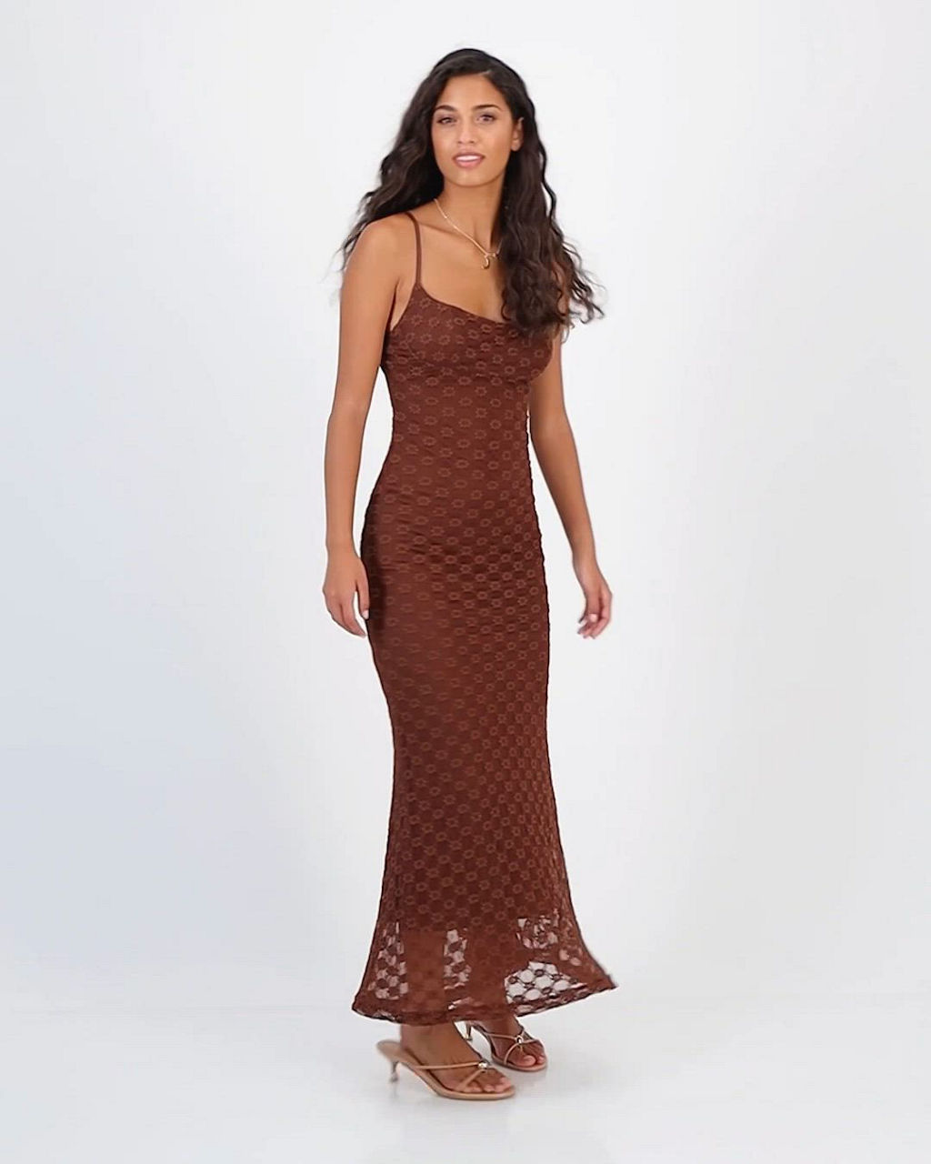 caramel mesh flowy slip midi dress Bardot Women's Adoni Formal dress