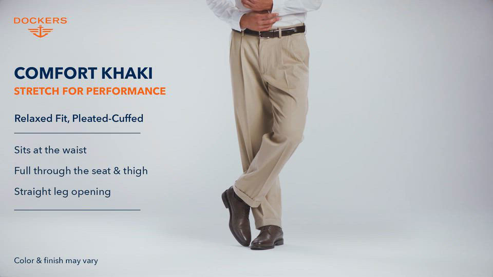 thumbnail image 2 of Dockers Men's Relaxed Fit Comfort Khaki Cuffed Pants 2 of 9