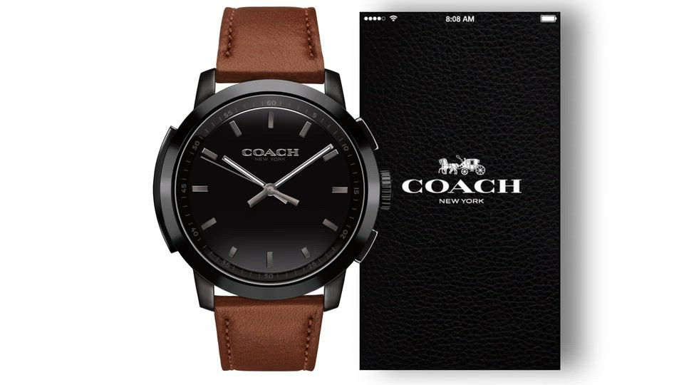COACH Men's Bleecker Smart Black Leather Strap Smart Watch