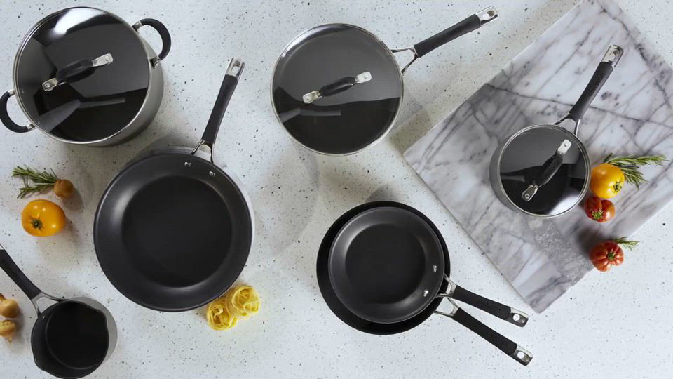 Circulon Momentum 11-Piece Stainless Steel Nonstick Cookware Set - Pots & Pans With Glass Lids, Induction Compatible